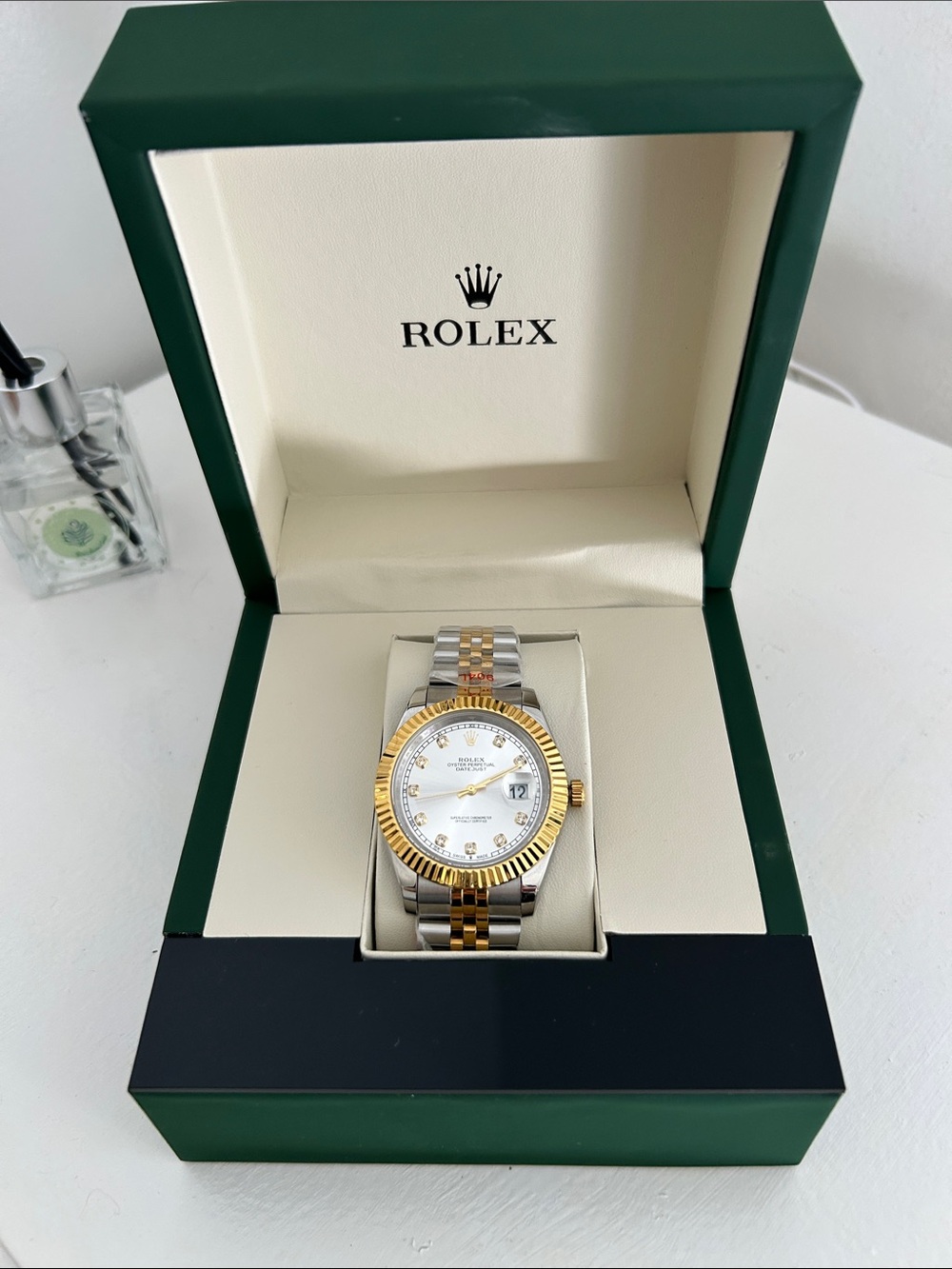 Two-Tone Gold and Silver Bracelet ladies Watch - White Dial